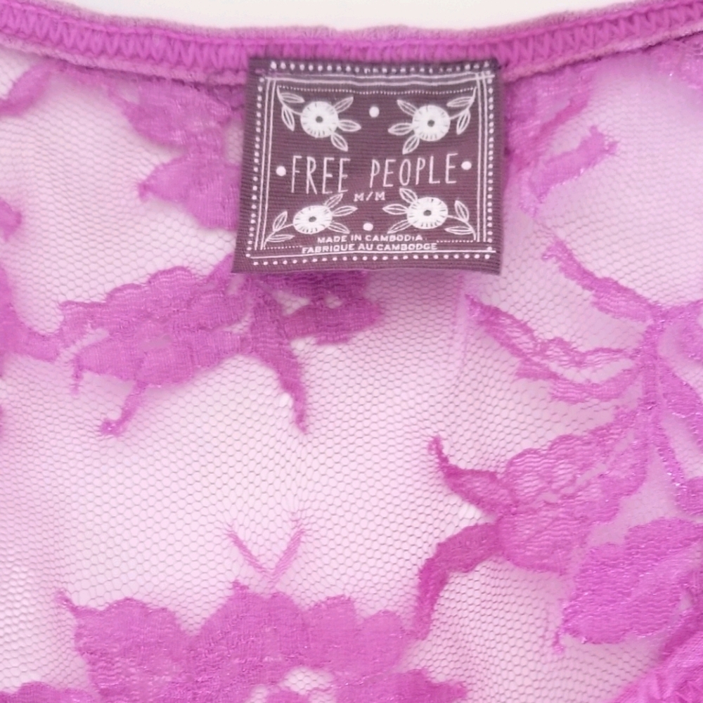 Free People Lace Patchwork Tunic Tank Top - Picture 3 of 5